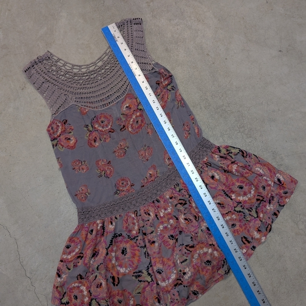 Free People Women's S Floral Sleeveless Dress Lace Midi - Picture 7 of 7